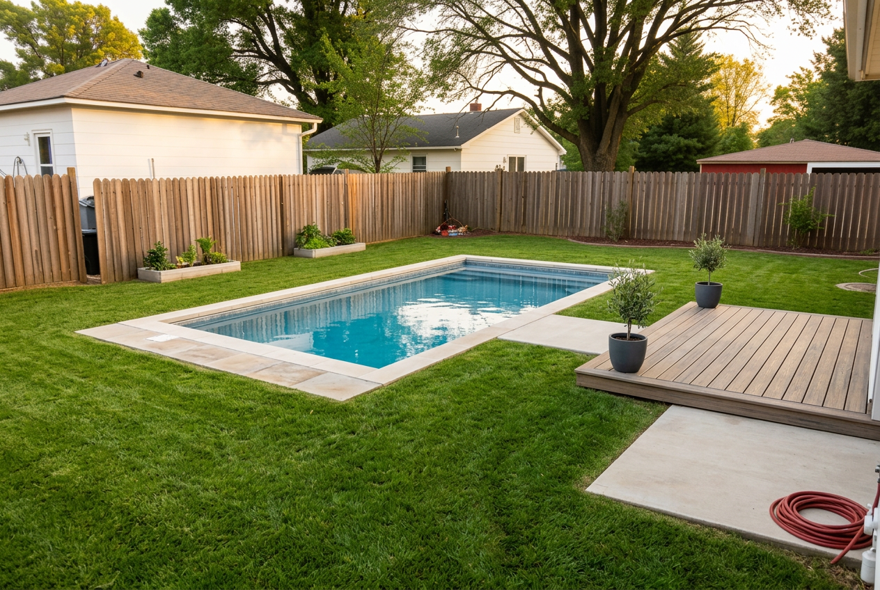 Garten mit Pool – Nachher