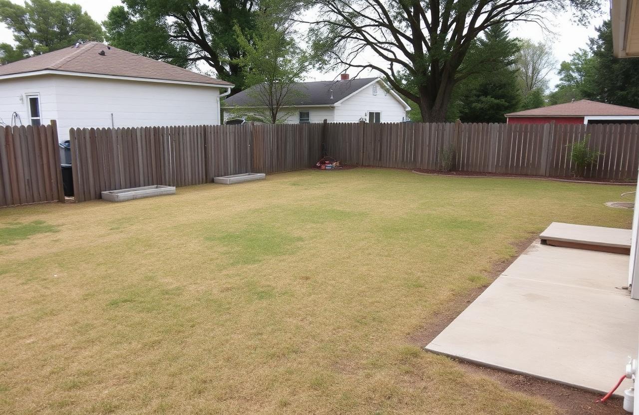 Garten mit Pool – Vorher